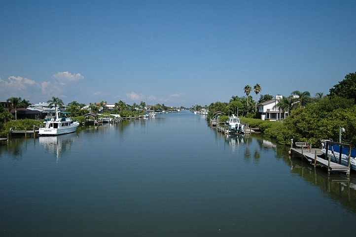 Tortoise Island Satellite Beach - Private gated canalfront and riverfront home estates - View of the Grand Canal separating the Island from the main barrier island